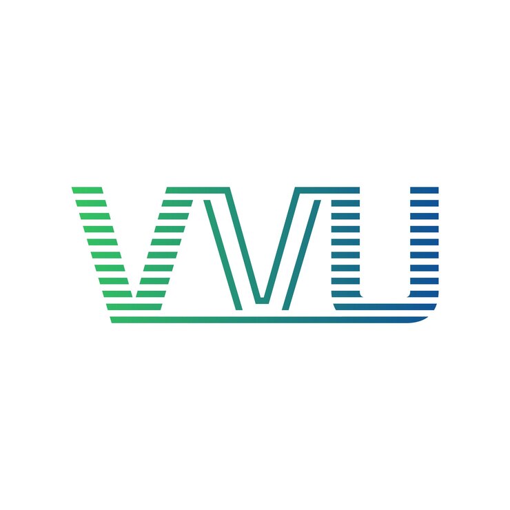 Vetor moderno vvu logo design carta vvu minimalista profissional e versátil branding icon para identidade de negócio
