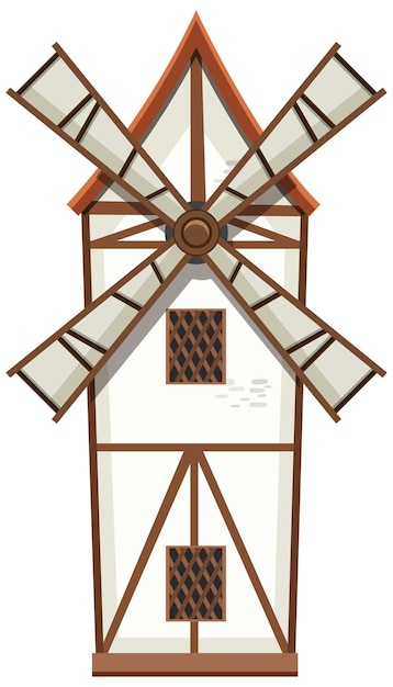 Vetor moinho de vento isolado em fundo branco