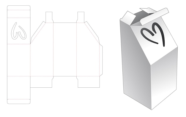 Molde da caixa de embalagem cortada
