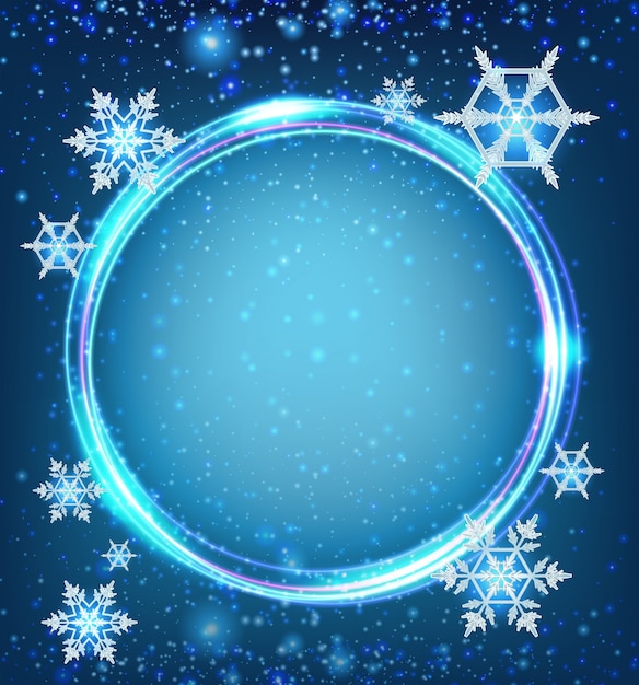 Molde de borda com flocos de neve em azul
