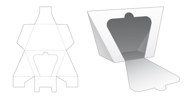 Molde de corte e molde para embalagem trapezoidal em formato triangular