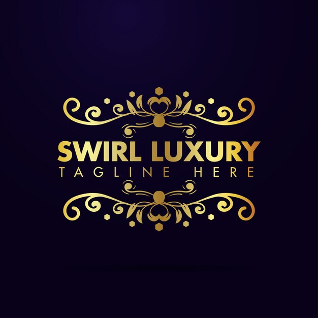 Molde de logotipo de luxo swirl