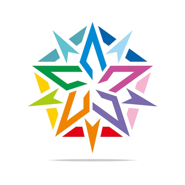 Molde do logotipo da estrela da seta