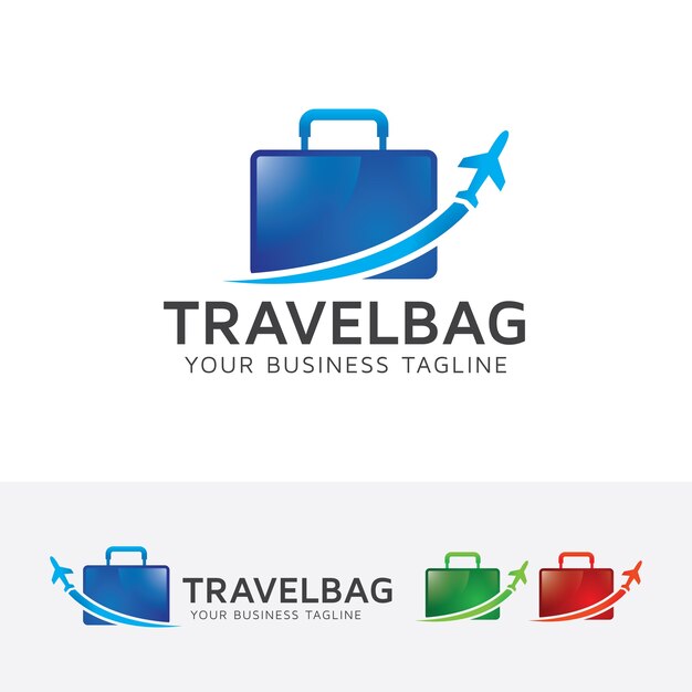 Molde do logotipo do feriado do saco de viagem