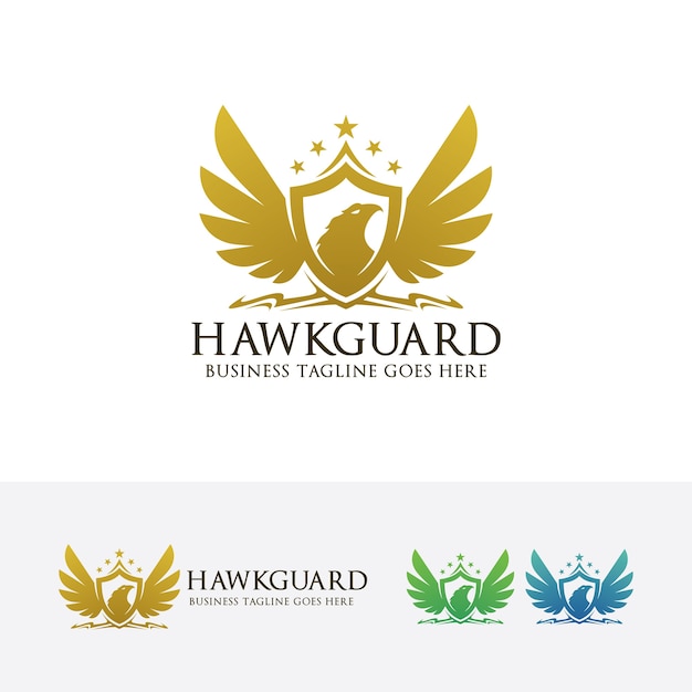 Molde do logotipo do guarda dourado do falcão