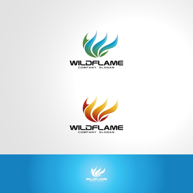 Vetor molde do logotipo flame wild