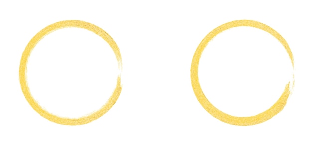 Moldura de círculo de ouro com bordas brilhantes em fundo transparente