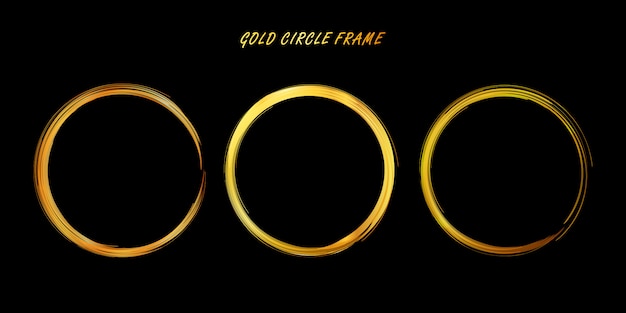 Moldura de círculo dourado, círculo dourado desenhado à mão