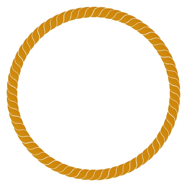 Vetor moldura de círculo vetorial simples de corda dourada para design de elementos