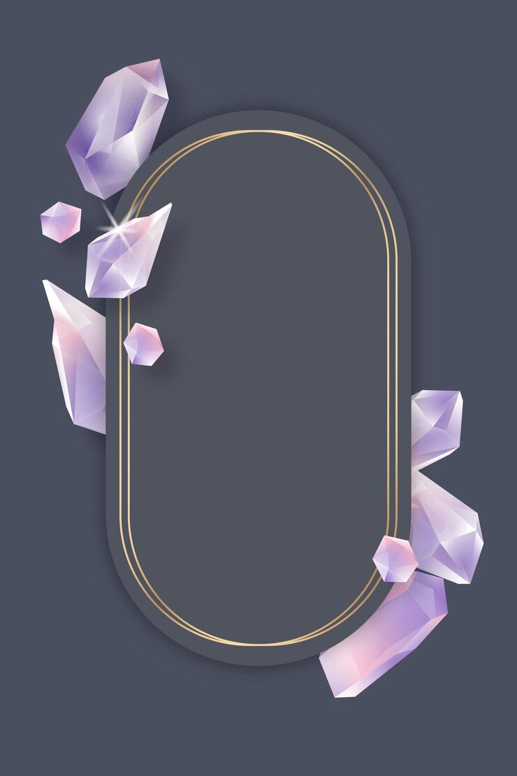 Vetor moldura de cristal oval no vetor de fundo preto