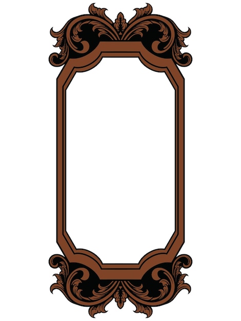 Vetor moldura de espelho antigo