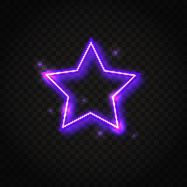 moldura de estrela roxa neon