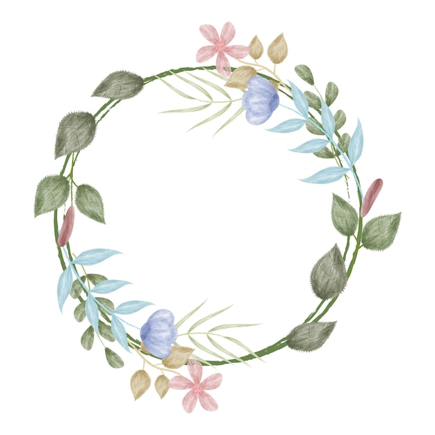 moldura de flor em aquarela