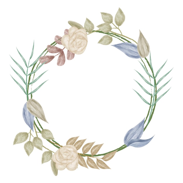 moldura de flor em aquarela
