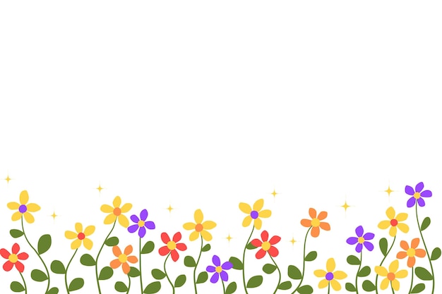 Moldura de flores de primavera estilo minimalista