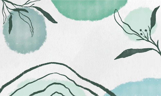 Moldura de folha aquarela elegante em fundo aquarela.