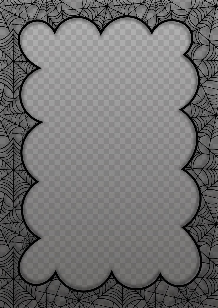 Vetor moldura de halloween com renda de teia de aranha