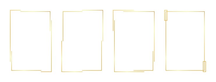 Vetor moldura de ouro retangular