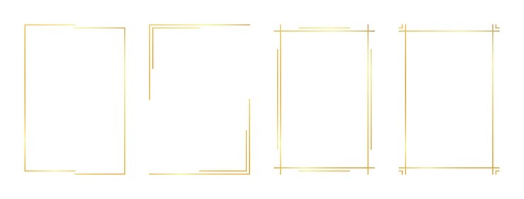 Vetor moldura de ouro retangular