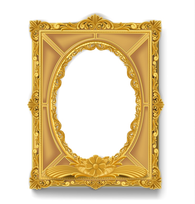 Vetor moldura de ouro vintage