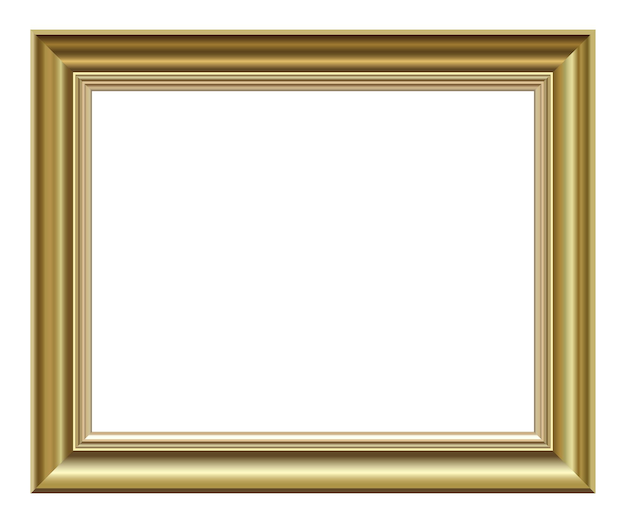 Moldura de vetor de estilo vintage dourado isolada em branco