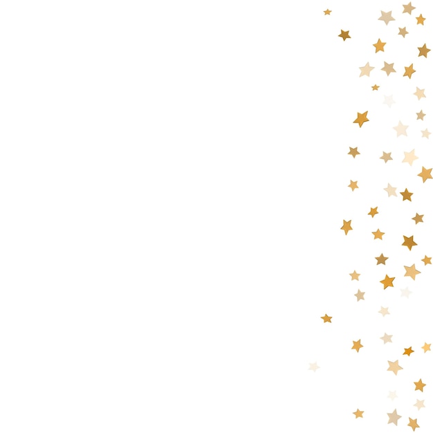 Moldura decorativa de confete em forma de estrela brilhante dourada