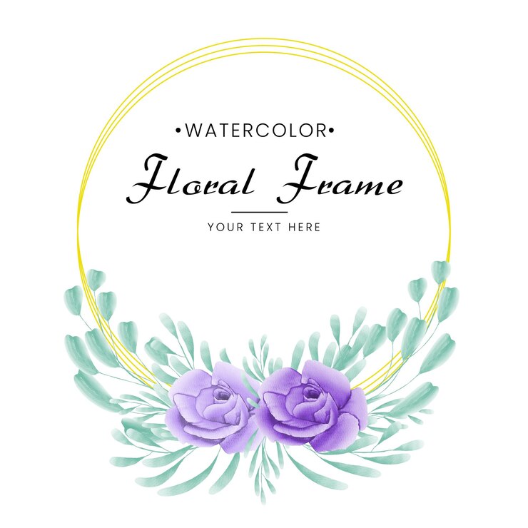 Moldura floral aquarela feita à mão