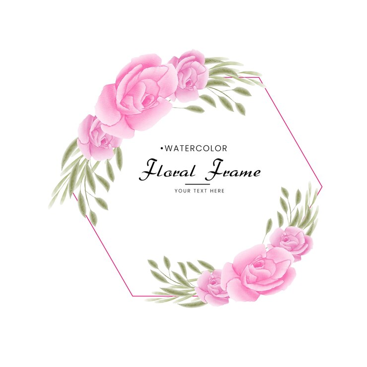 Moldura floral aquarela feita à mão