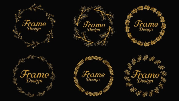 Moldura floral botânica decorativa design de luxo para logotipos cartões de casamento 01