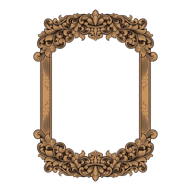 moldura floral de ouro ornamento vintage de luxo