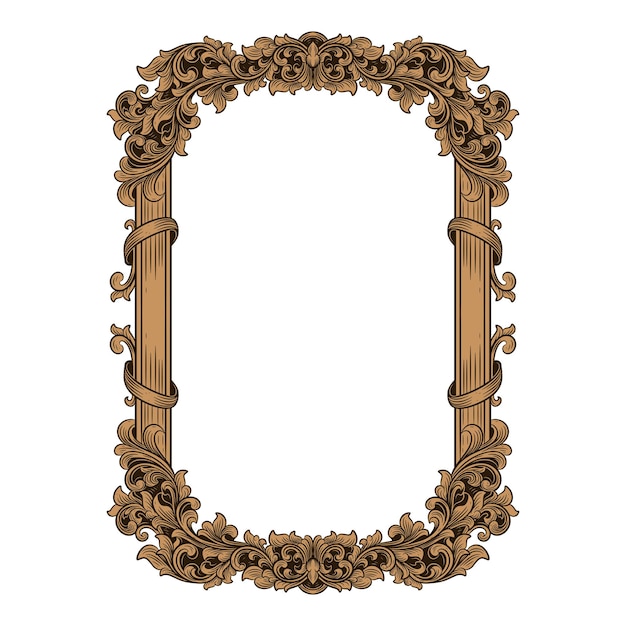 moldura floral de ouro ornamento vintage de luxo