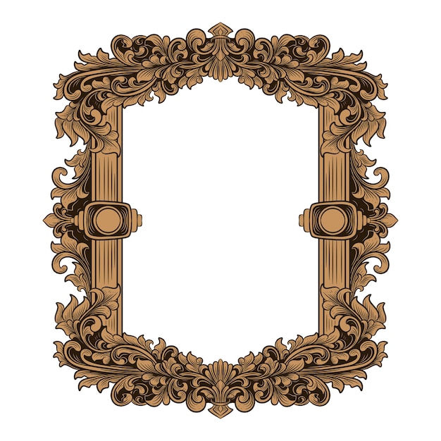 moldura floral de ouro ornamento vintage de luxo