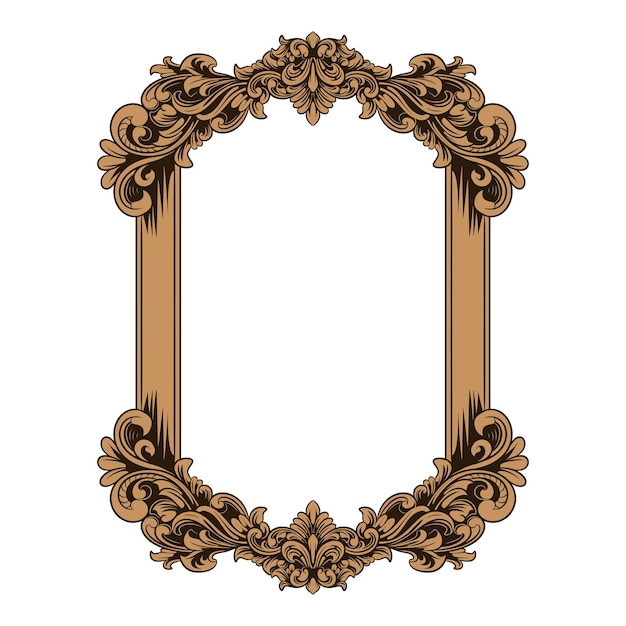 moldura floral de ouro ornamento vintage de luxo