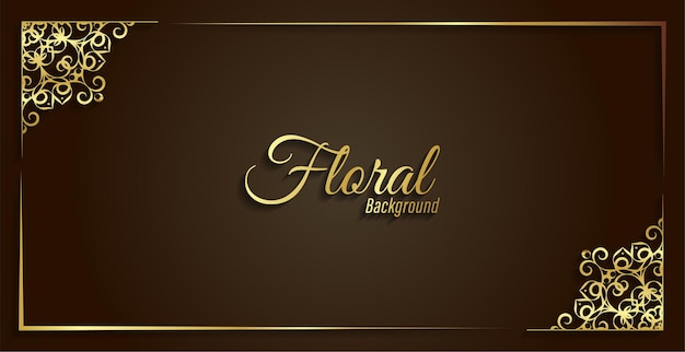 Moldura floral decorativa luxuosa em ouro