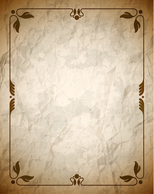 Moldura marrom amassada com ornamento