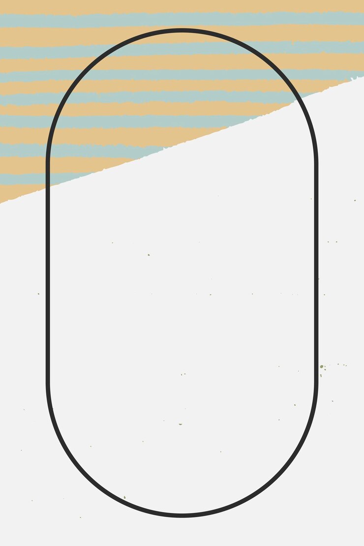 Vetor moldura preta oval em listras desenhadas à mão com padrão de fundo