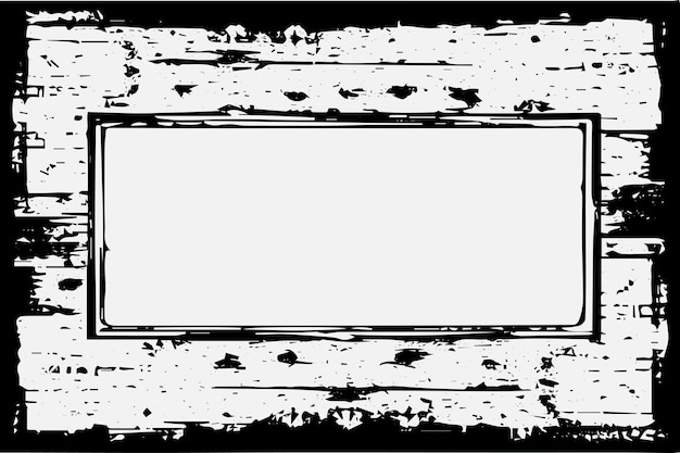 Moldura quadrada com ornamento de tinta preta grunge em torno do fundo branco das bordas em formato vetorial eps