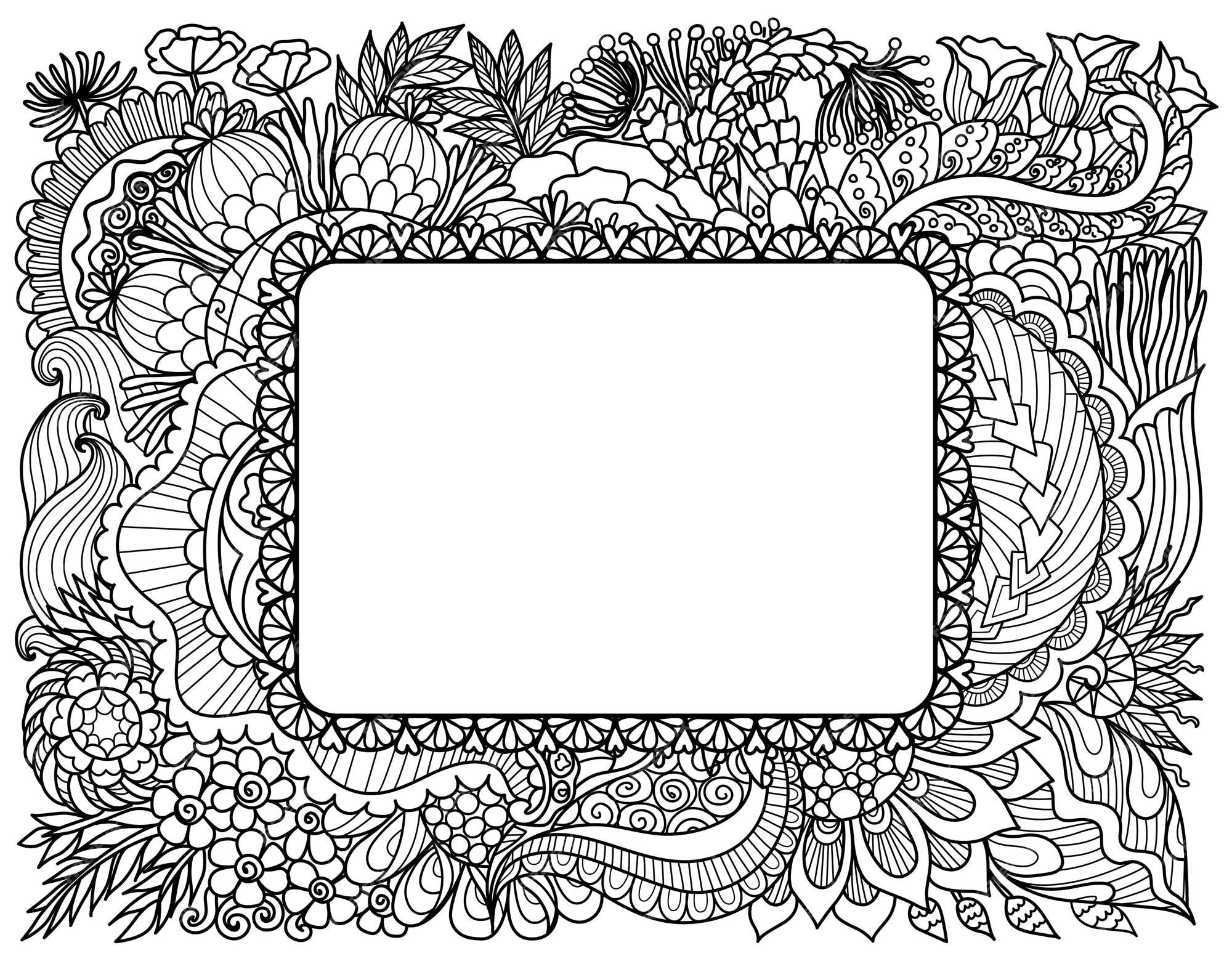 Quadro Para Colorir Mandala Floral 24x18cm Moldura:madeira Branca