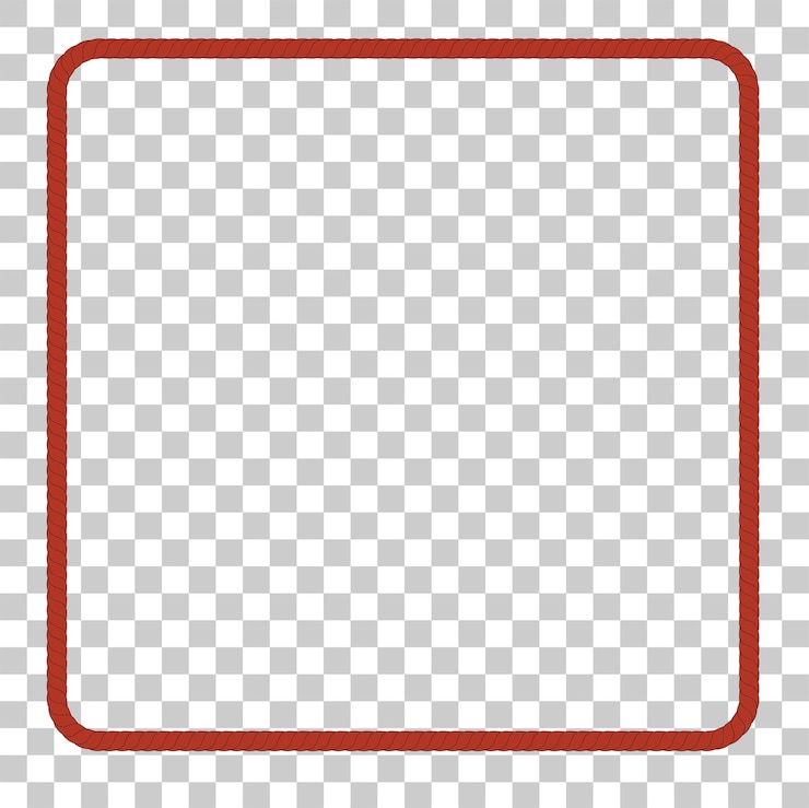 Vetor moldura quadrada vetorial simples de corda marrom para o design do seu elemento