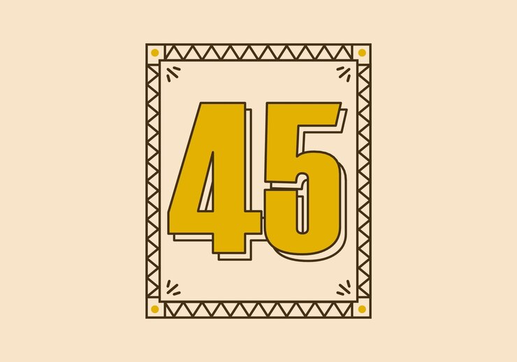 Vetor moldura retangular vintage com o número 45 nele