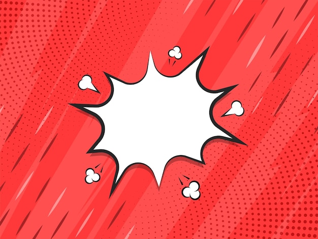 Moldura Starburst em branco com nuvens contra fundo pontilhado vermelho