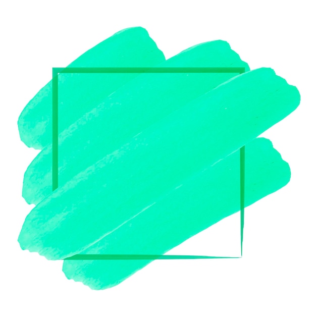 Vetor moldura verde aquarela para logotipo