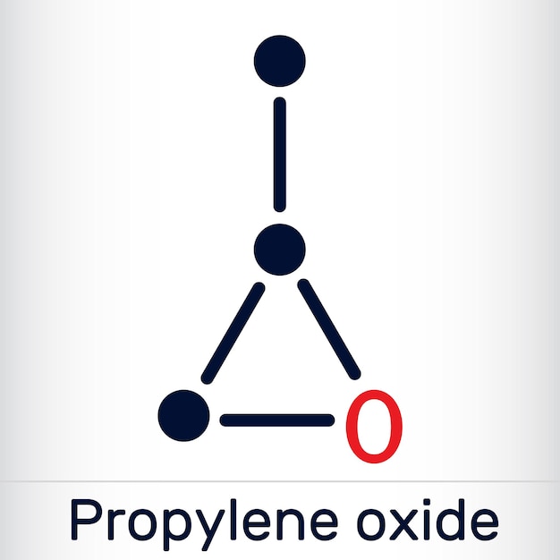 Molécula de óxido de propileno Fórmula química esquelética