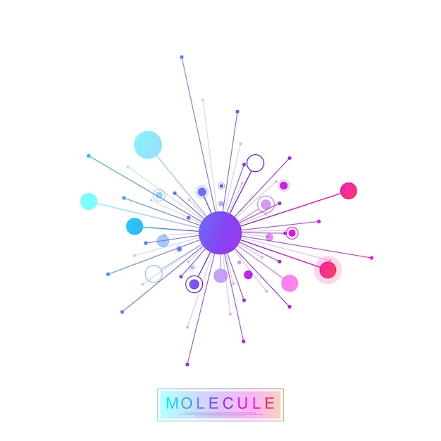 Molécula logotipo modelo ícone ciência genética logotipo, hélice de dna.  infográfico de teste de dna de