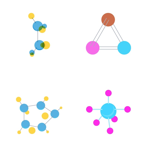 Molécula símbolo logotipo modelo ilustração vetorial design