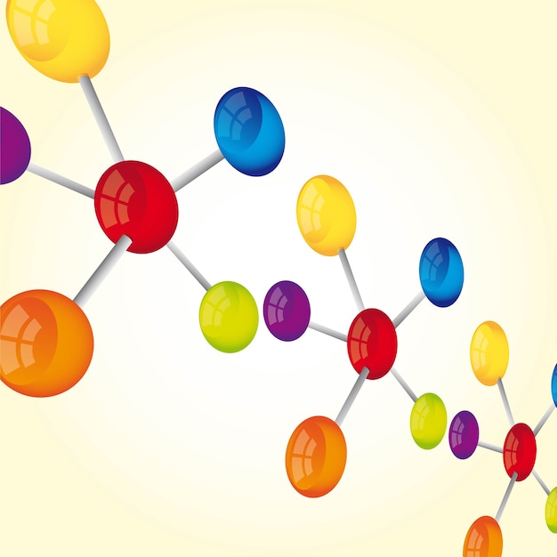 Molecular com perspectiva sobre o vetor de fundo amarelo