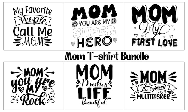 Mom tshirt vector bundle design (desenho de pacote vetorial para mães)
