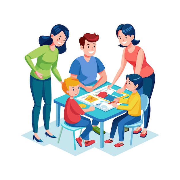 Momentos da Vida Real da Família Conceitos de Ilustração Vector