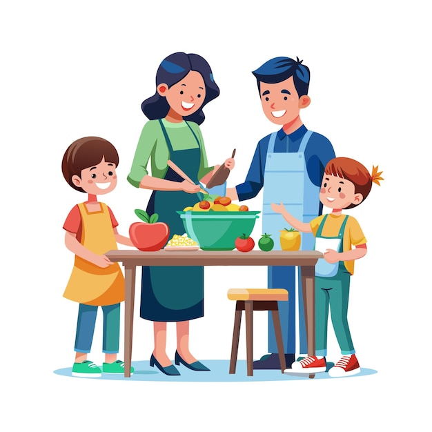 Momentos da Vida Real da Família Conceitos de Ilustração Vector