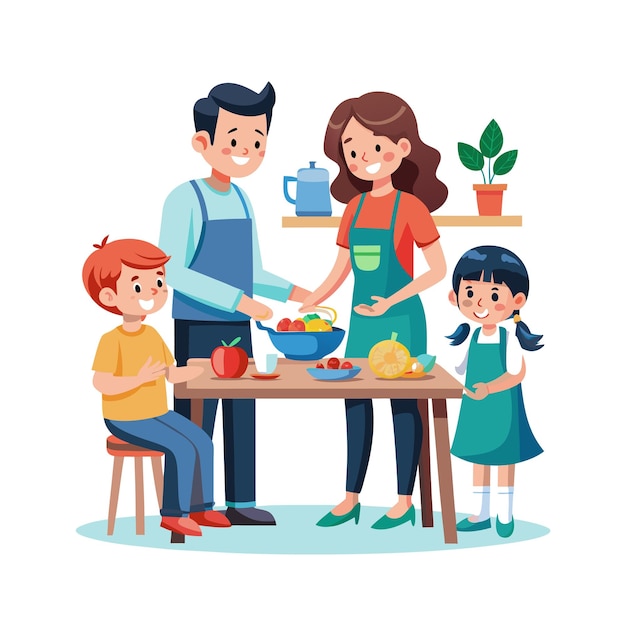 Momentos da Vida Real da Família Conceitos de Ilustração Vector